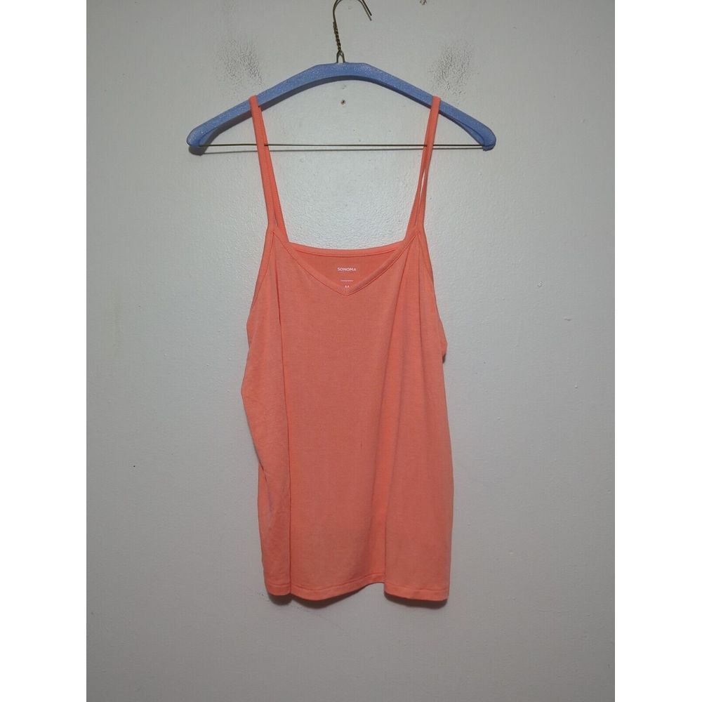 Sonoma Goods For Life Women Coral Truly Soft Pajama Top Cami Size M NEW
